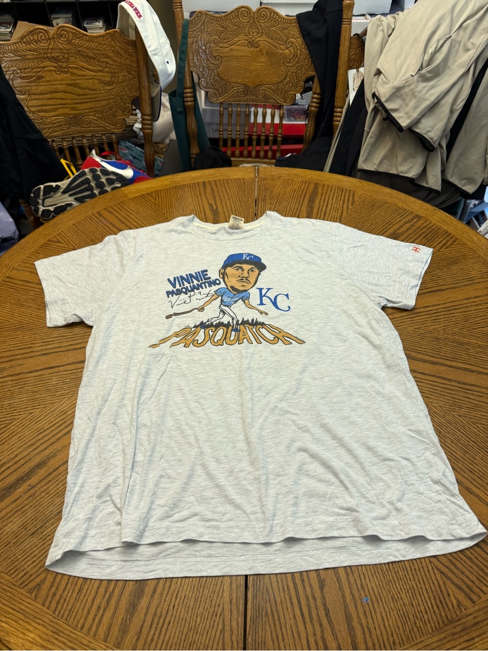 HOMAGE Gray KC Vinnie Pasquatch Baseball Graphic Tee